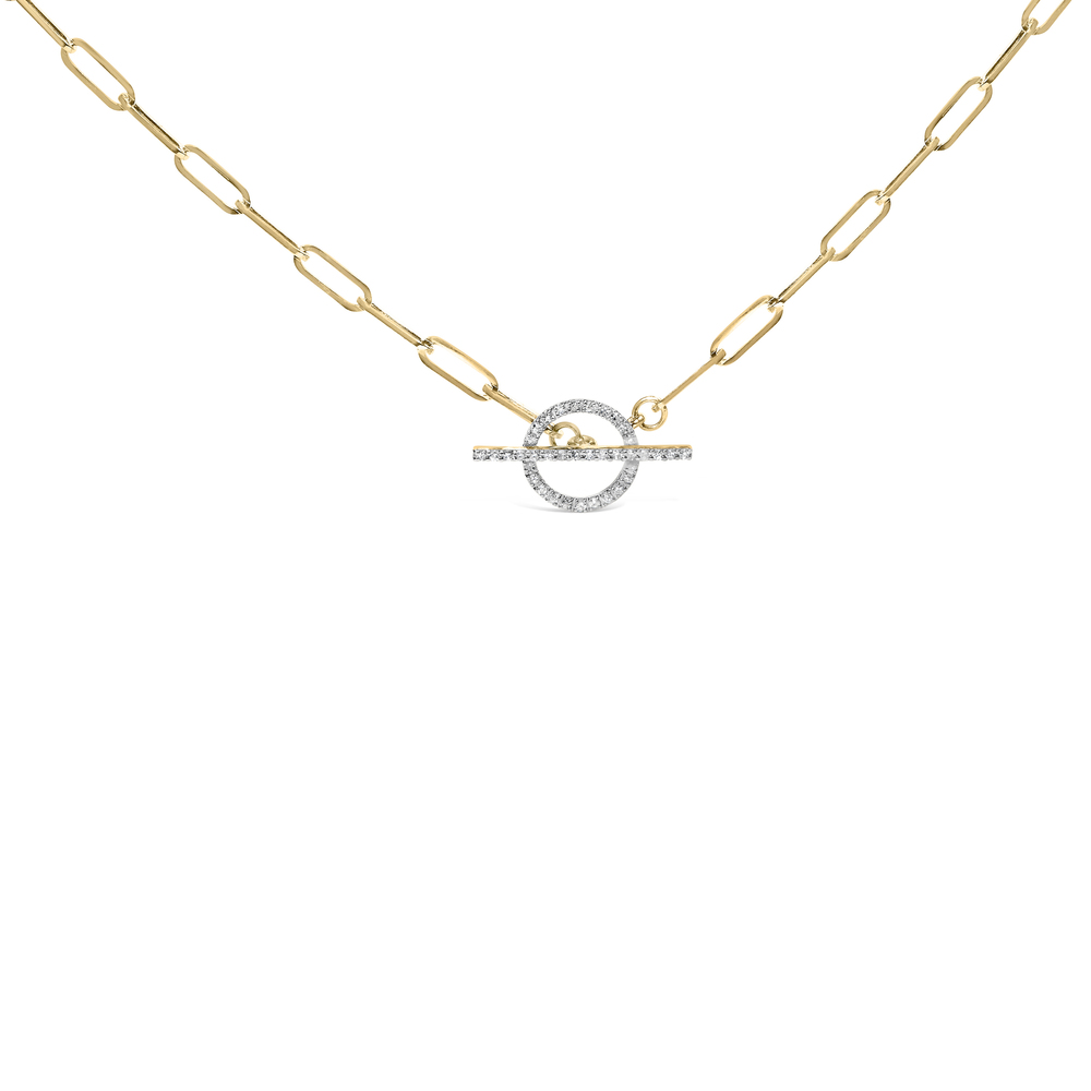 14KT Yellow Gold 1/4 Cttw Diamond  Toggle